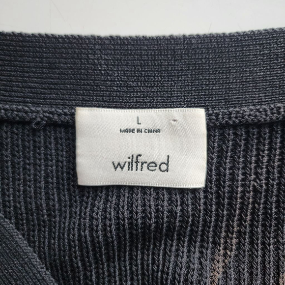 ARITZIA WILFRED Antenne Black Long Sleeve Cold Shoulder Sweater L